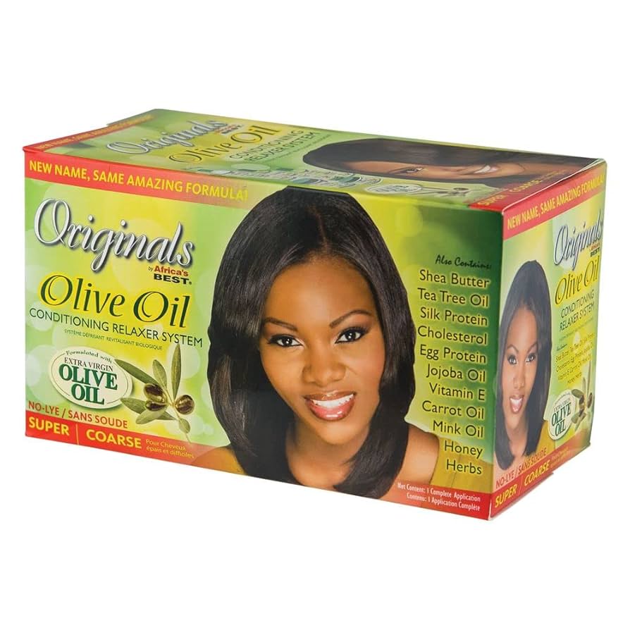 Box of Originals Olive Oil hair care product with a woman's face on the packaging.
