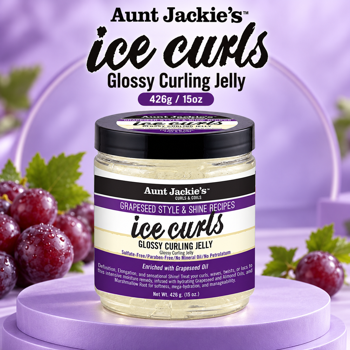 Aunt Jackie's Grapeseed Ice Curls Glossy Curling Jelly 15oz