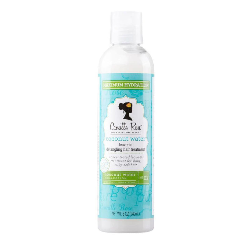 Camille Rose Coconut Water leave-in crme product bottle on a white background