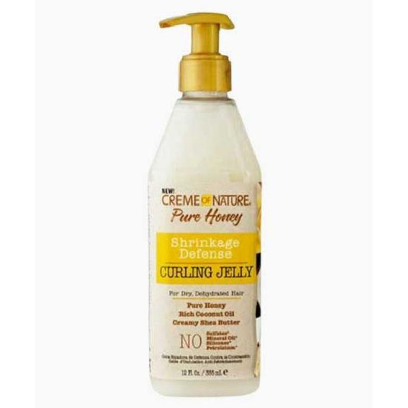 Creme of Nature Pure Honey Shrinkage Defense Curling Jelly bottle on a white background