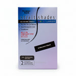 A package of Designer Touch Straight Shades Colorlaxer ammonia-free semi-permanent hair color, labeled as 'iridescent black'. The box features a blue-to-purple gradient design with black and white text.