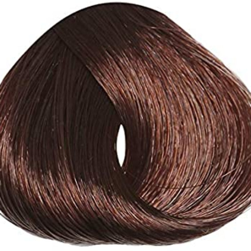 Close-up of brown hair color swatch on a white background