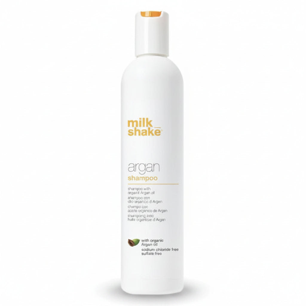 Milk Shake Argan Shampoo bottle on a white background