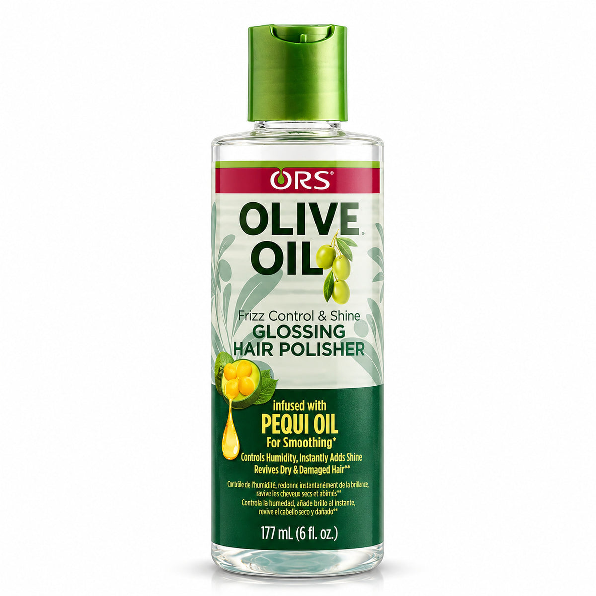 ORS Olive Oil Frizz Control & Shine Glossing Hair Polisher in a 177 mL (5 fl. oz.