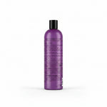 Purple bottle with black cap on a white background