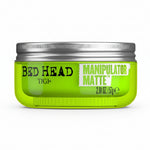 Green jar of TIGI Bed Head Manipulator Matte on a white background