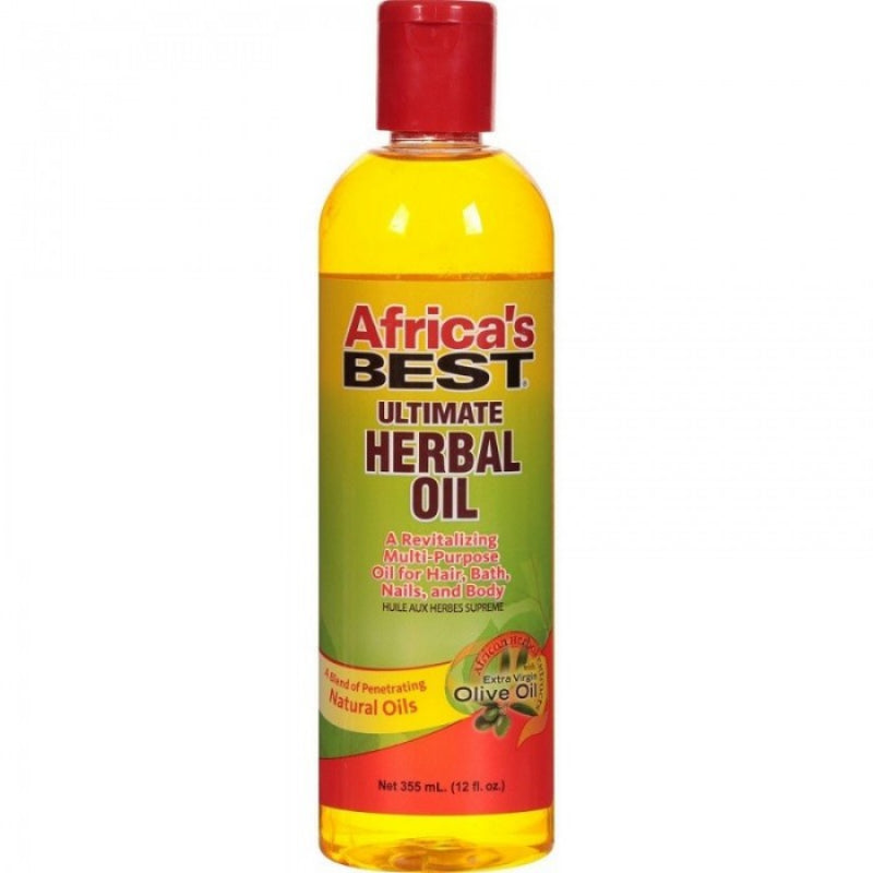 Bottle of Africa's Best Ultimate Herbal Oil on a white background