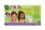 African Best Kids Organics Olive Oil Ultra-Gentle Hair Softening System packaging with images of children and product details.