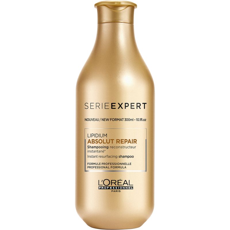 L'Oreal Serie Expert shampoo bottle on a white background