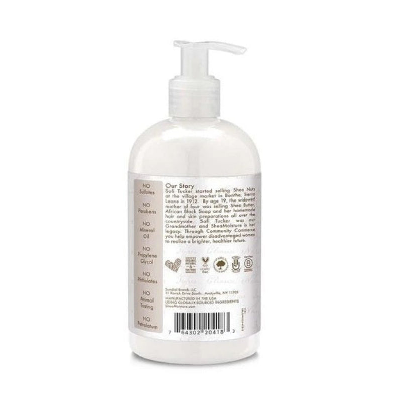 White bottle with pump and label on a white background